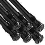 QILERR 6PCS Spring Tension Curtain Rod 28 to 48 Inch Easy to Use Lightweight Extension Tension Curtain Rods No Drilling Adjustable Spring Loaded Pole for Windows, kitchen, Bathroom, Cupboard, Wardrobe