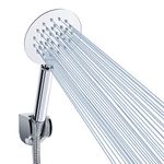 All Metal Handheld Shower Head - Voolan High Pressure Shower Heads - Simple Chrome Hand Shower Head with Teflon Tape - High Flow Even with Low Water Pressure (Round)