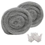 Steel Wool Mice - 2 Pack 0000 Rodent Control Gaps Blocker Coarse Wire Wool Mice Fill Fabric DIY Kit, Easy to Use Stop Rats and Mice Insect Pest, Includes Work Gloves (3m/roll)