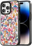 Rosarnnah Compatible for iPhone 14 Pro Case Cute Aesthetic - Durable Shockproof 6.6 ft Drop Impact Phone Case Cover with Funny Fashion Mushroom Jungle 6.1" Black