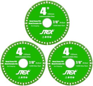 JTEX Indestructible Disc, 4 x 7/8 Inch Multi-Material Diamond Cut Off Disc, All-Purpose Cutting Solution for Angle Grinder - 3 Pack