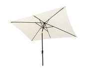 Patio Rectangular Market Umbrella - OKSTENCK 6.5x10ft Outdoor Garden Market Table Umbrella with Tilt (Ivory White)