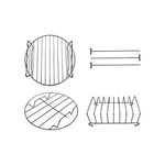 Air Fryer Rack Accessories,Multi-purpose Double Layer Rack with Skewer, Stackable Metal Holder, Compatible with Instant Pot XL Air Fryer Philips Ninjia Cosori Cozyna Gowise 5.3-5.8QT (7 Inch)