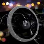 Bling Car Steering Wheel Cover, Sparkly Diamond Steering Wheel Cover, Crystal Rhinestones Car Steering Covers, Universal Size Fit 37-38CM, Breathable Car Accessory Steering Wheel Protector Cover