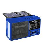 QFX R-37-BL 6-Band (AM, FM, SW1 - SW4) Bluetooth LED Flashlight Solar Radio (2021 Model)