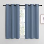 NICETOWN Home Fashion Thermal Insulated Solid Grommet Blackout Window Treatment Curtain Panels for Loft, Cafe (Stone Blue, 1 Pair, 42 inches Wide by 50 inches Long)