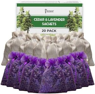 Cedar Chips and Lavender Sachets (20 Pack) - Stop Clothes Damage - Cedar and Lavendar Home Fragrance Sachets for Drawers and Closets