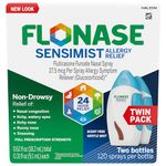 Flonase Sensimist Allergy Relief Nasal Spray, 240 Count 2 bottles(0.62fl.oz) of 0.31fl.oz