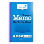 Silvine Carbonless Duplicate Memo Book - Numbered 1-100 with index sheet (210 x 127mm)