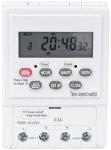 MAXWELL 30 Amp Digital Time Switch | KG316T Programmable Panel Mounted Timer with LCD Display & 16 ON/Off Settings | Heavy Duty for Industrial and Home Use