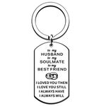 JMIMO Husband Keyring Gifts from Wife Anniversary Valentines Birthday Gifts for Husband Hubby Groom Fiance Male