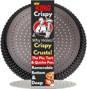 Jean Lemond: Introducing King Crispy's Deep Pie, Tart & Quiche Pan With Perforated Holes For Crispy Crusts. A Non-Stick, Removable Bottom, Dishwasher Safe, Pie Pan Baking Plate Dish. (9 inch x 2 Deep)