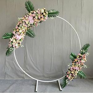 6.5FT Metal Round Circle Arch Backdrop Stand Wedding Balloon Arch Kit for Birthday Ceremony Anniversary Indoor and Outdoor Party Decorations (White)