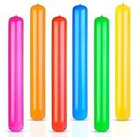 6 Pcs Pool Inflatable Sticks 41.3 Inch Blow up Pool Noodles Colorful PVC Swimming Noodles Outdoor Water Games Toy Pool Noodles Floats for Adults Summer Beach Party, 6 Colors