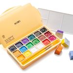 HIMI Gouache Paint Set 18 Colors (30ml/Pc) Paint Set Unique Jelly Cup Design Non Toxic Paints for Artist, Hobby Painters, Ideal for Canvas Painting for Novelty Gift(Yellow)