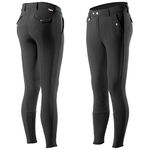 HORZE Men's Grand Prix Knee Patch Breeches - Silicone Grip Black