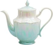 Agyiuns ceramic teapot,Porcelain Tea Pot 37 Oz Teapot with lid for Tea, Milk, Coffee, Flower tea (Green)