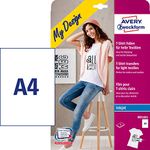 Avery MD1001 Printable Fabric Transfers For Light Cottons, 1 transfer Per A4 Sheet