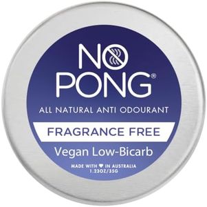 No Pong Vegan All-Natural Deodorant Fragrance-Free, Sensitive. Paraben, Aluminum, Plastic-Free. Made in Australia. 35g.