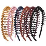 Yeshan Plastic Teeth Headbands, Wavy Headbands with combs Non-slip Thin Hair bands for Women Girls Hair,Pack of 6