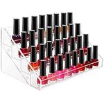 Kurtzy 4 Tier Nail Polish Rack Holds Up to 40 Standard Size Paint Bottles - Clear Acrylic Organiser - L28.5 x W16.5 x H12.5cm /11.22 x 6.5 x 4.92 Inches - Display on a Table, Desk or Shelf