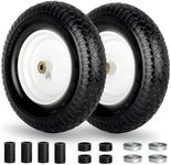 GICOOL 4.80/4.00-8" Wheelbarrow Tire, 16" Flat-Free Solid Tire and Wheel, 3" Centered Hub, 5/8" Axle Bore Hole,for Garden Wagon Cart Trolley Dolly Replacement(2 Pack)