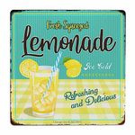 Fresh Squeezed Lemonade Ice Cold Refreshing And Delicious Iron Poster Painting Tin Sign Vintage Wall Decor For Cafe Bar Pub Home Beer Decoration Crafts (8x8 Inch)