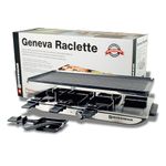 Swissmar Geneva Raclette Grill with Reversible Cast Aluminum Grill Top - Perfect for outdoor & Indoor Electric Raclette Grill & Griller - Barbeque Bonding - 8-Person