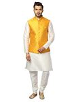 Uri and MacKenzie Men's Silk Blend Kurta Pajama with Designer Ethnic Nehru Jacket/Modi Jacket