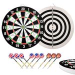 18'' (43cm) Dartboard Double Side 2cm Thickness with 9 Darts Set