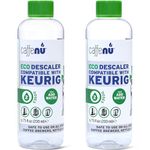 Keurig Compatible Descaling Solution. 2 Bottles of Keurig Descaler Solution. Keurig Descaling Kit Removes Limescale For Hotter Coffee. 4 Uses Descaler For Keurig Coffee Machines.