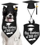 STMK Dog Graduation Cap Bandana, Graduation Dog Cap with 2023 Tassels Dog Graduation Outfits Gifts Graduation Bandana for Small Medium Large Dogs (Black, Cap & My Mommy Did It Bandana)