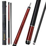 CUEDESG Carbon Fiber Pool Cue Stick 10.5mm/11.8mm/12.5mm,Low Deflection Pool Stick with Rare Wood Butt,Professional Cue Stick with Box Case(Rengas_12.5mm)