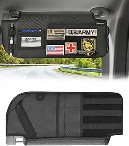 ISSYAUTO Passenger Side Truck Sun Visor Panel Organizer Compatible with F150 F250 F350 2015-2023, Car Visor Organizer Molle Tactical, Visor Sunglass Holder Tool Storage Pouch (Passenger Side)