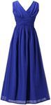 Happy Rose Flower Girl's Dress Party Dresses Juniors Long Bridesmaid Dress Royal Blue 12