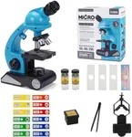Little World Microscope for Kids, 100x - 1200x Kids Microscope Beginner Microscope Kit, Double LED Light with Phone Stand, Science Kits for Kids STEM Gift toys for age 5-7 8-13