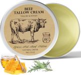 Beef Tallow, Beef Tallow Skincare, Tallow and Honey Cream, Natural Organic Grass-Fed Beef Tallow Balm with Raw Honey Moisturizing Cream for Body Lotion Skin Care for Sensitive Skin (2.5oz)