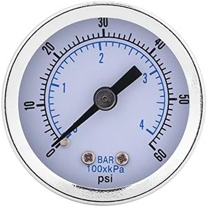 QANYEGN 0 60psi 0 4bar 1/8NPT Pressure Gauge, Fuel Pressure Gauge, Well Pump Pressure Gauge, Portable Tank Gauge for Water, Air, Oil, Dial Gauge Testing