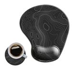 HOPONY Ergonomic Mouse Pad with Wrist Support Gel Mouse Pad with Wrist Rest, Comfortable Computer Mouse Pad for Laptop, Pain Relief Mousepad with Non-Slip Rubber Base, 9 x 10 in,Topographic Contour