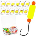Vipfish Pompano Rig for Surf Fishing - 12 Pack Pompano Rigs Saltwater for Pompano Bait, Whiting Rigs - Pompano Floats,2/0 Fishing Hooks,Mono line and Crane Swivel Snaps