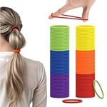 H&S Hair Bands for Women - 100pcs x 4mm - Non-Metal Bobbles for Thick and All Hair Types - Elastic & Seamless Ponytail Holders - No Damage Ties also for Men - Unicorn