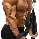 FirstFit Heavy Duty Tricep Rope, Cable Attachment Pull Down Rope, Long Fitness Rope with 2 Sets of Handles