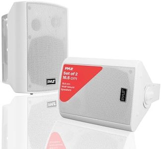 Pyle Outdoor Bluetooth Speakers, Waterproof Wall-Mounted Speaker System, Wireless & Passive, Heavy-Duty Weatherproof Design, AUX Input, Stereo Sound, for Patio, Pool, Deck, Home & Business (Pair)