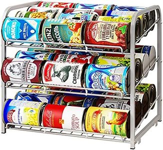 AIYAKA Can Rack Organizer, 3 Tier Stackable Can Storage Dispenser, for Food Storage, Kitchen Cabinets or Pantry, Storage for 36 Cans, Silver