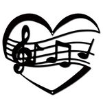 CREATCABIN Music Note Metal Wall Art Decor Black Wall Signs Iron Hanging Metal Ornament Sculpture Heart for Balcony Garden Home Living Room Decoration Outdoor Indoor Kitchen Gifts 11.8x9.8Inch