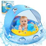 Baby Swimming Float, Baby Pool Float with Canopy, Baby Float 6-36 Months Toddler Children, UPF 50+ Sun Baby Swimming Ring Canopy Inflatables Swimming Toys, Baby Inflatable Seat Swimming