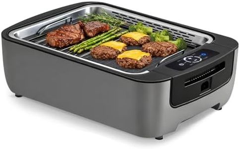 Amornest Smokeless Indoor Grill, Electric Indoor Grill for Korean BBQ with Dual-Turbo Smoke Extractor, LED Smart Display & Dual-Zone Nonstick Grill Plates, 6-Level Temp Control, Dishwasher Safe