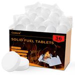 Godora 36 PCS Powerful Solid Fuel Tablets (1300-Degree) - Lit Easily & Won't Evaporate - 100% Waterproof Solid Fuel Tablets for Backpacking, Outdoor, Camping, and Emergency Use - Eco Friendly