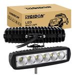 RIGIDON 2 Pcs Led Work Light Bar, 6 inch 18W Flood Beam, 12V 24V Driving Lights Lamp for Car Off road Boat Truck 4x4 SUV ATV Tractors Excavator, 6000K White, Fog Lamp