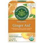 Traditional Medicinals - Organic Ginger Aid Herbal Tea (Pack of 1) - Help Relieve Digestive Upset, Indigestion and Nausea - 16 Tea Bags Total